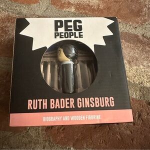 Peg People Ruth Bader Ginsburg RBG Wooden Figurine Collectible with Biography